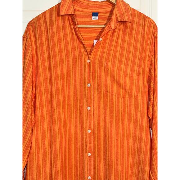 Old Navy Orange Striped Midi Shirt Dress, Women’s Size S - Picture 4 of 7